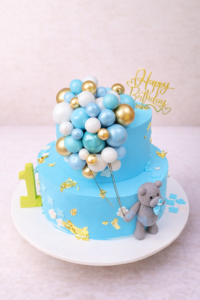 Classic Teddy Two-Tier Birthday Cake