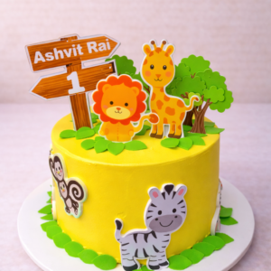 Jungle themed birthday cake